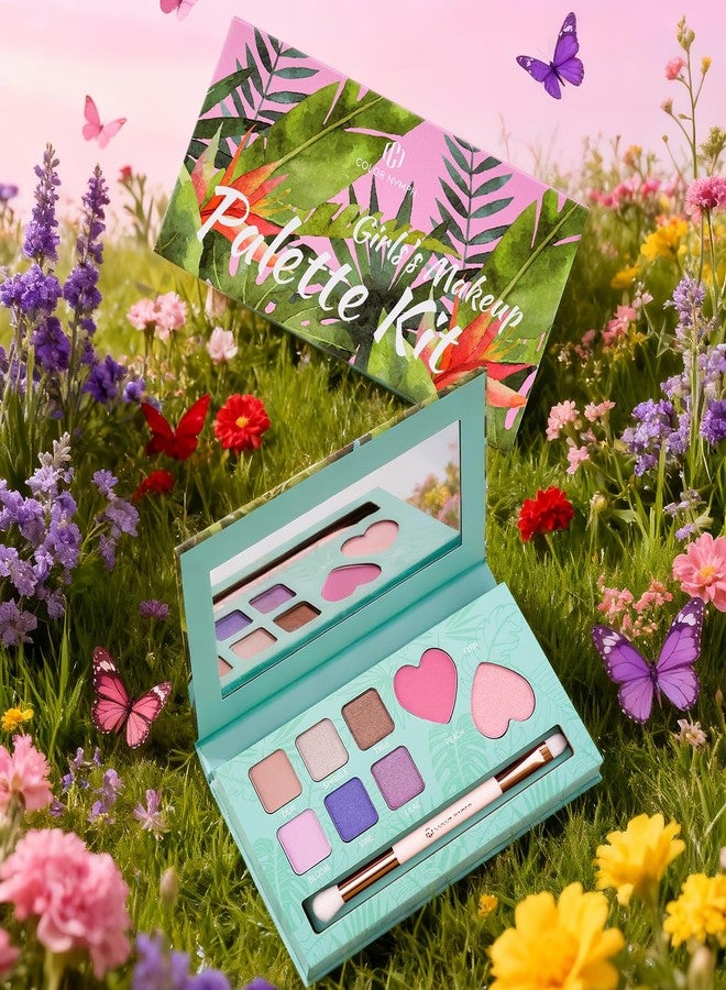 Color Nymph Girls Eye & Cheek Makeup Palette - Eyeshadow & Blush & Highlighter Palette for Teens Girls Tweens, Beginner-Friendly, Gentle Makeup Kits for Starter, Makeup Gift for Christmas (Mint Green) - Image 2
